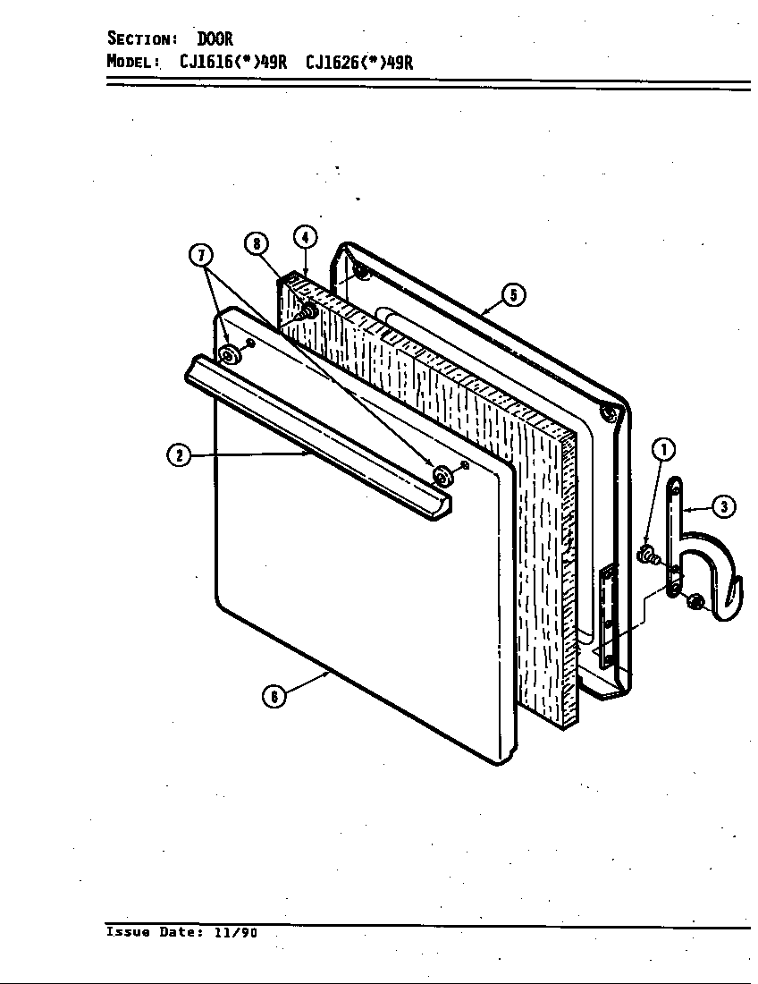 Hardwick CJ1616A49R door diagram