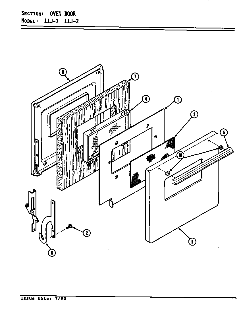 Magic Chef 11JK-2KW door diagram