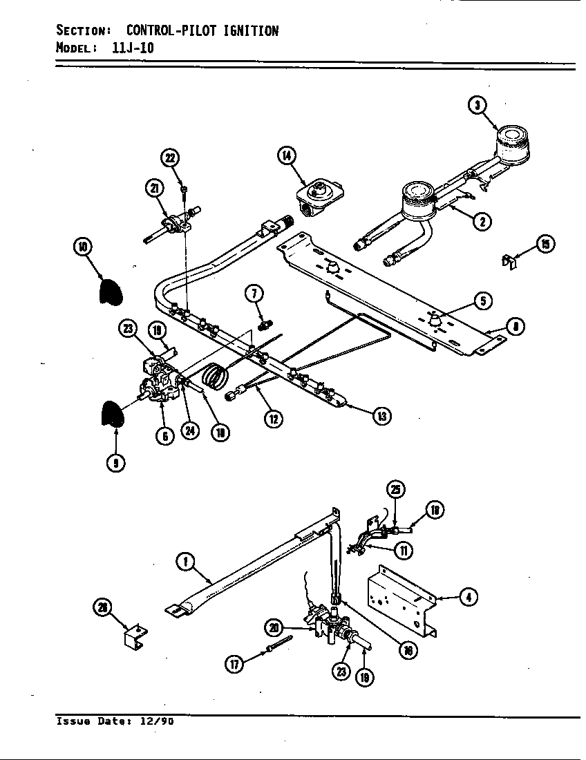 Magic Chef 11JA-10 gas controls diagram