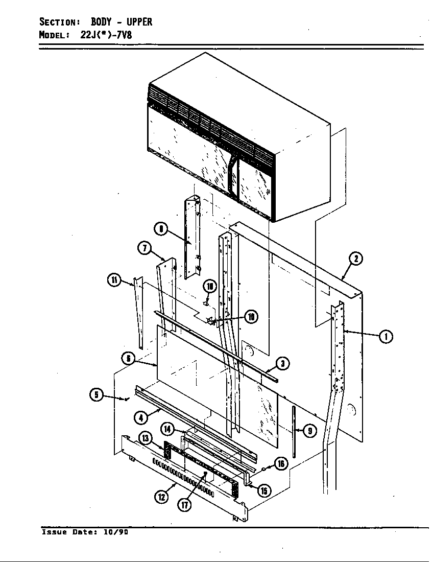 Magic Chef 22JY-7KLXV8 body-upper diagram
