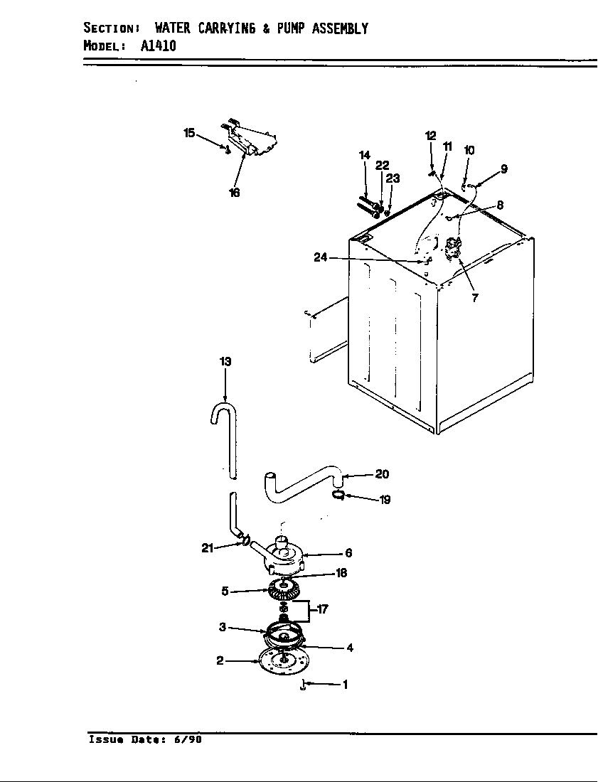 Maytag A1410B water carrying (orig. - rev. d) (a1410) diagram