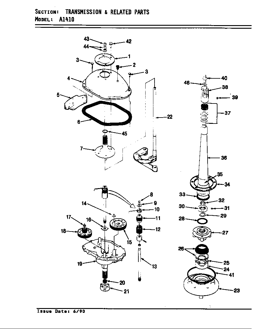 Maytag A1410B transmission (orig. - rev. d) (a1410) diagram