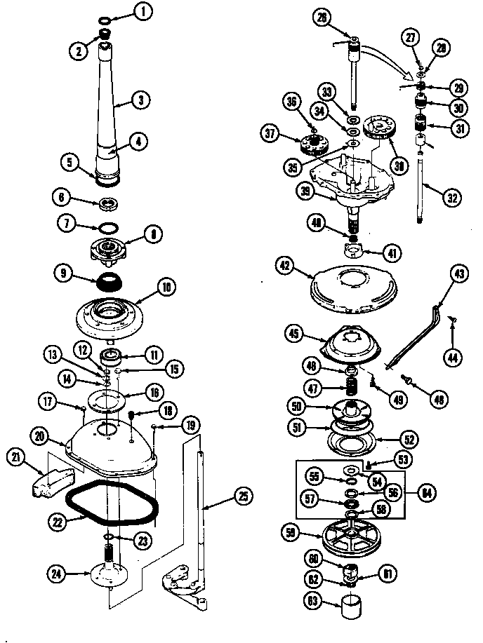 Maytag A1410B transmission (a1410b orig. rev. a) (a1410b) diagram