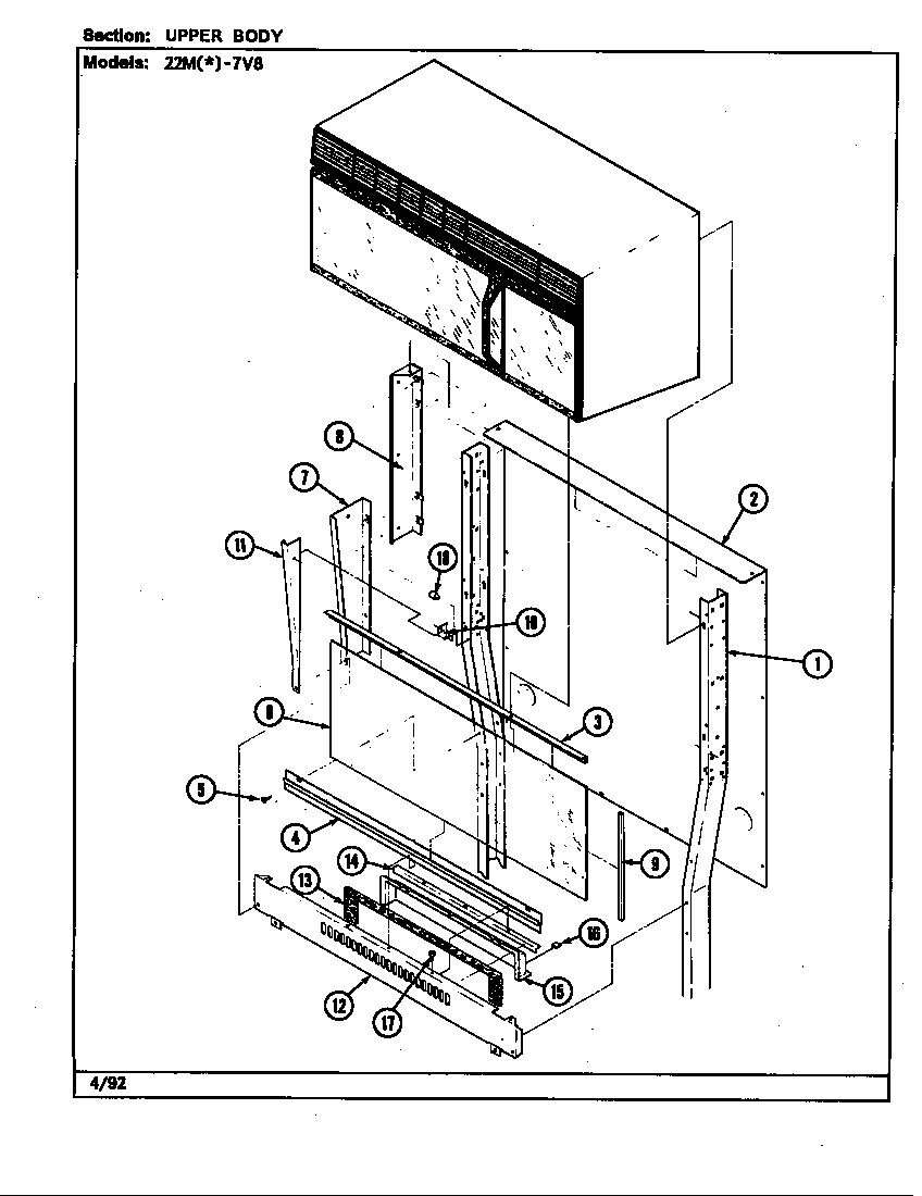 Magic Chef 22MW-7KLXV8 body-upper diagram