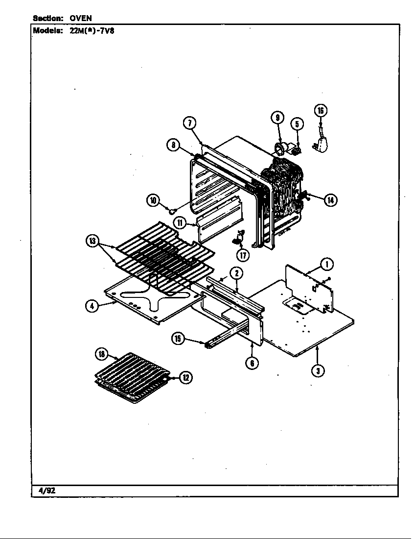 Magic Chef 22MW-7KLXV8 oven diagram