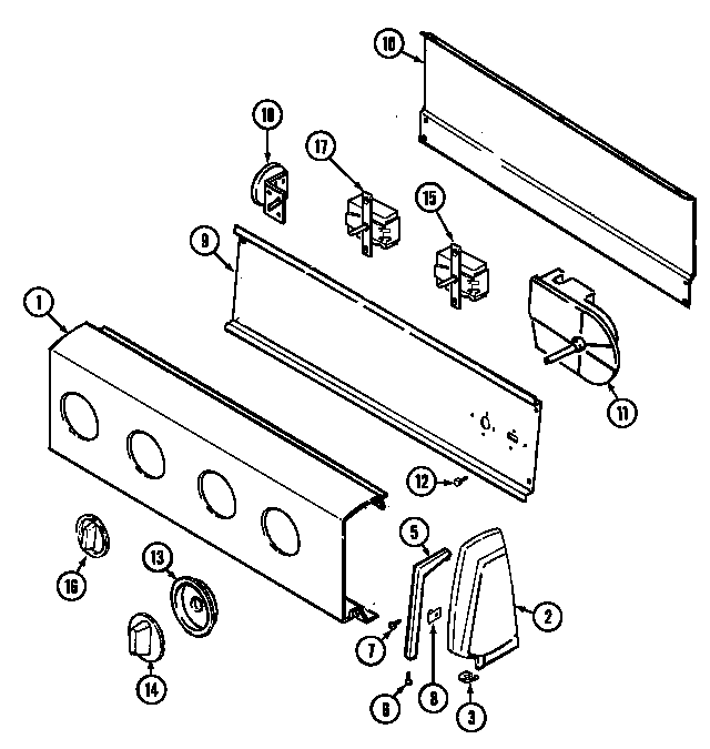 Maytag SHWA2501W control panel diagram
