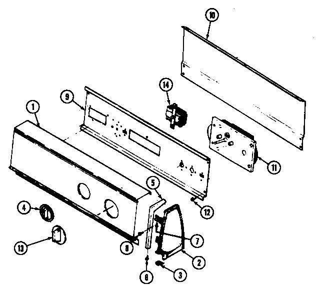 Maytag HDE2606W control panel diagram