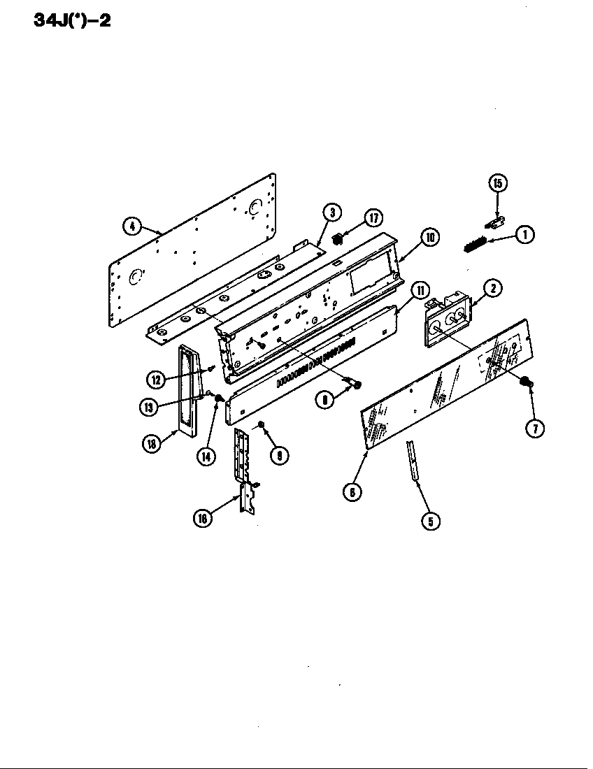 Magic Chef 34JN-2CKW control panel diagram