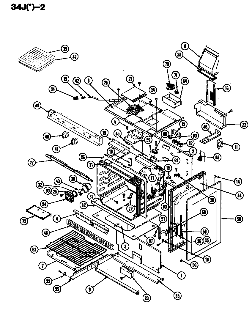 Magic Chef 34JN-2CKW body diagram
