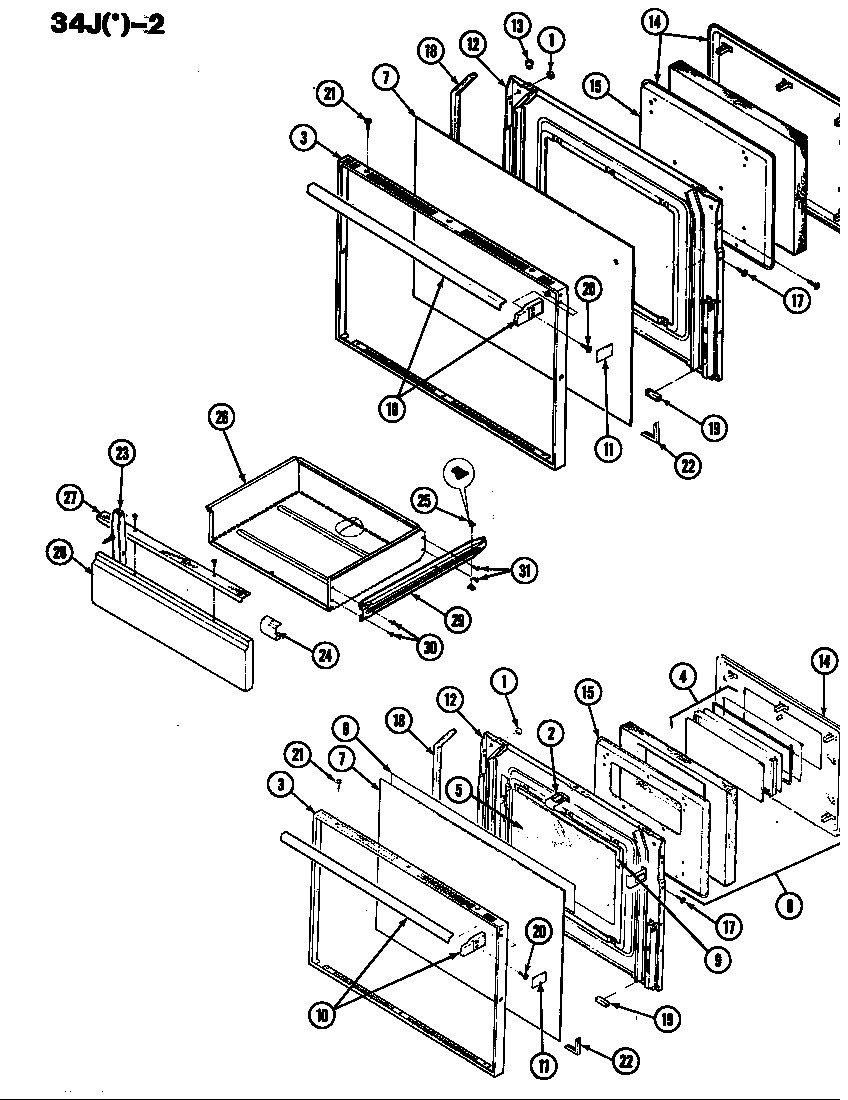 Magic Chef 34JN-2CKW door diagram