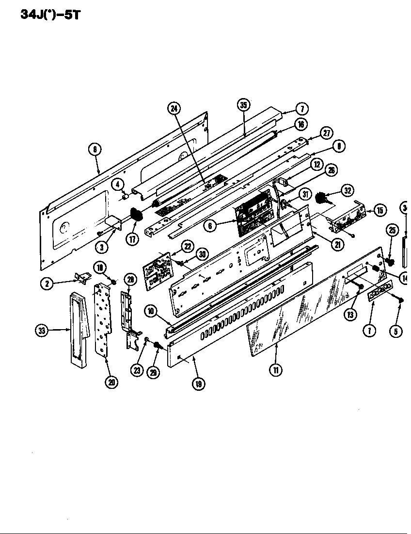 Magic Chef 34JA-5TKVW control panel diagram