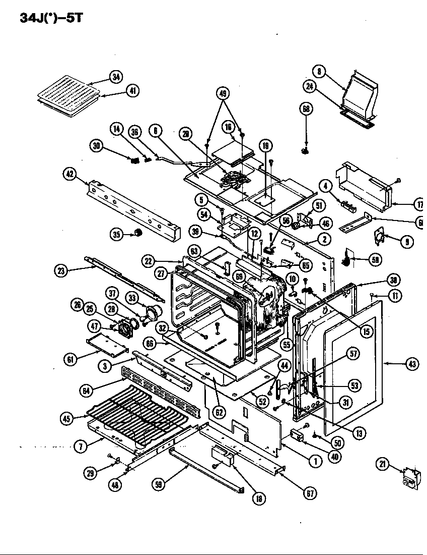 Magic Chef 34JA-5TKVW body diagram