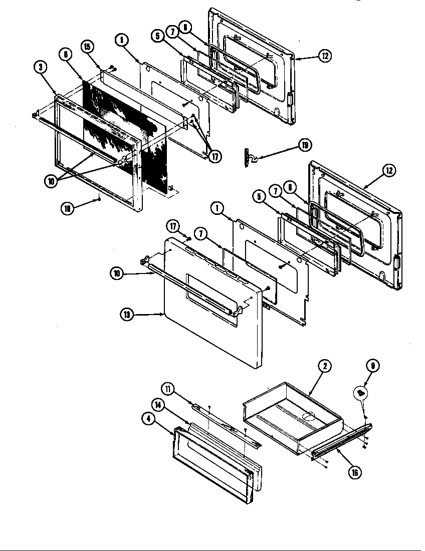 Magic Chef S35HA-92X door diagram