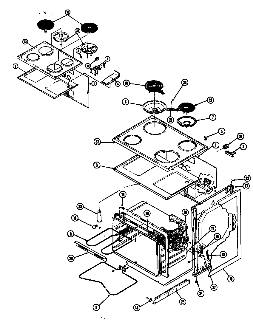 Magic Chef S35HK-93X-FG body diagram