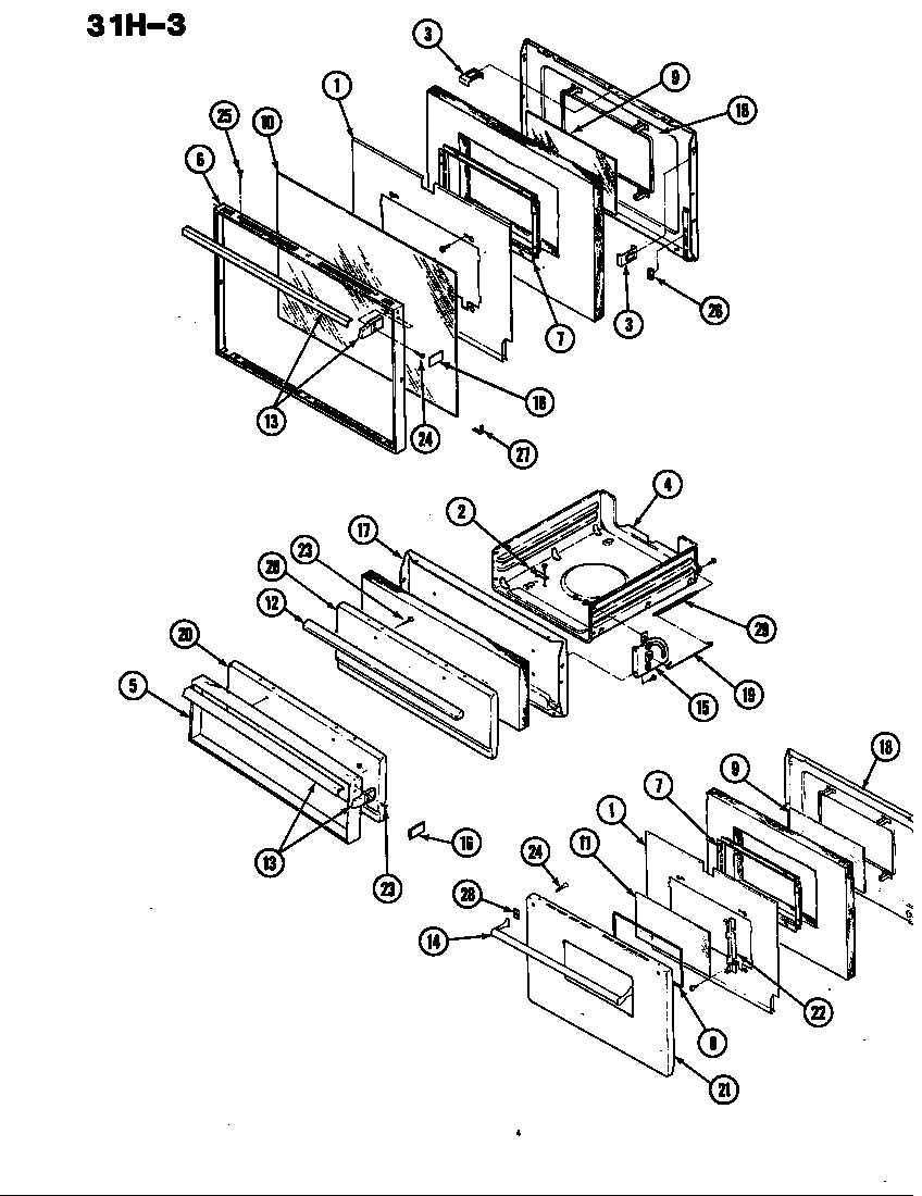 Magic Chef 31HA-3KLW door diagram