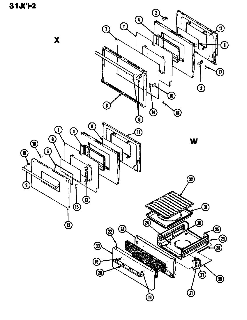 Magic Chef 31JN-2KLX-NK door diagram