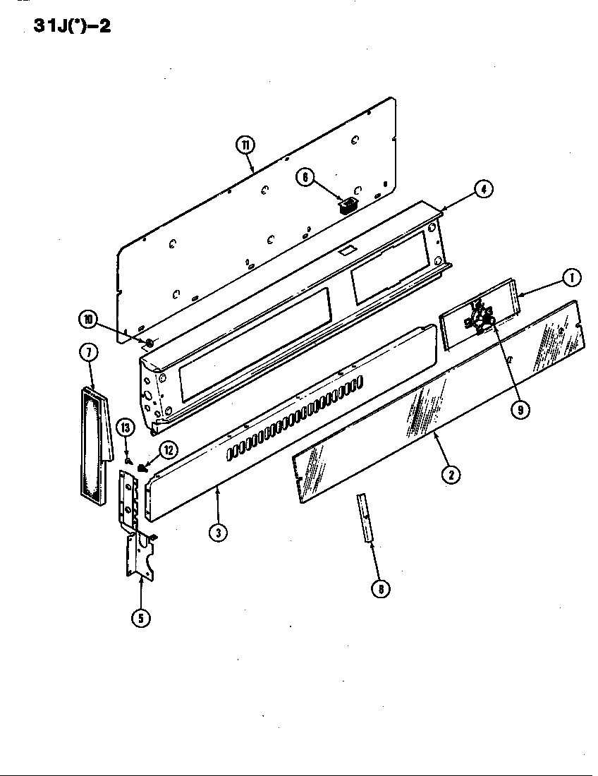 Magic Chef 31JA-2KX control panel diagram