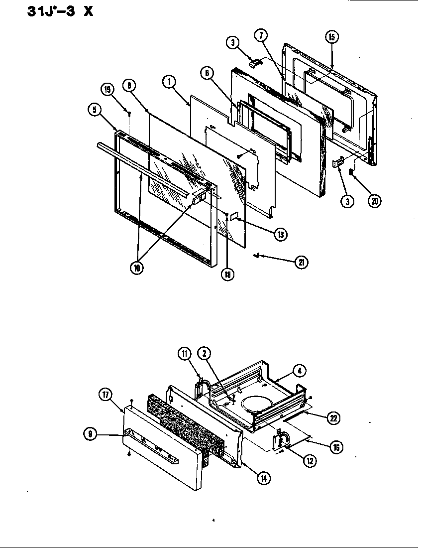 Magic Chef 31JN-3KLX door diagram
