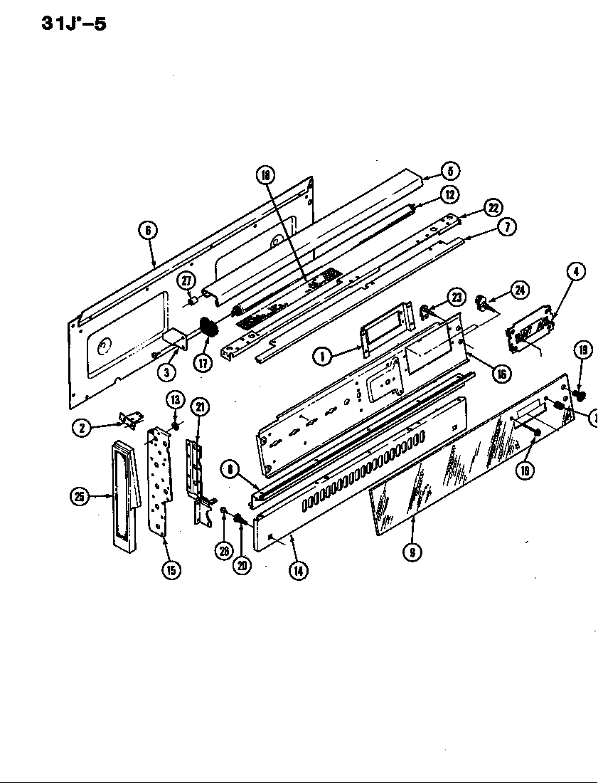 Magic Chef 31JA-5KLX control panel diagram