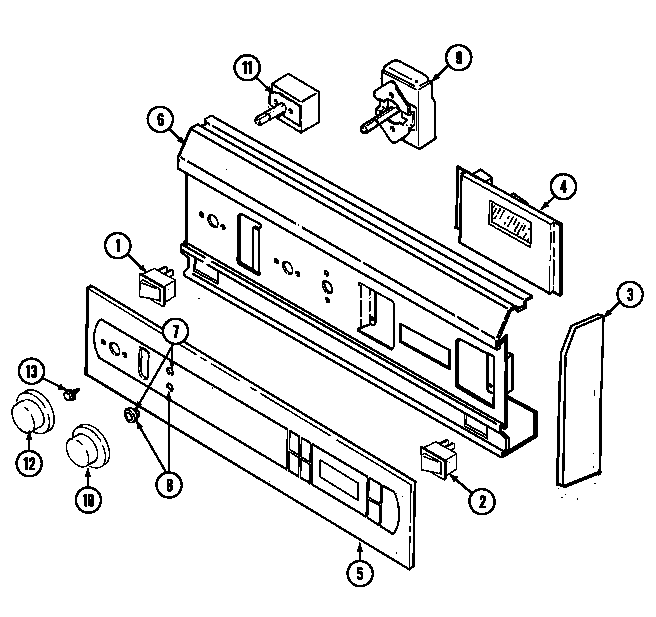 Jenn-Air WW2460B control panel diagram