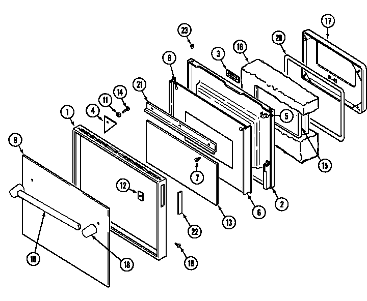 Jenn-Air WW2460B door diagram