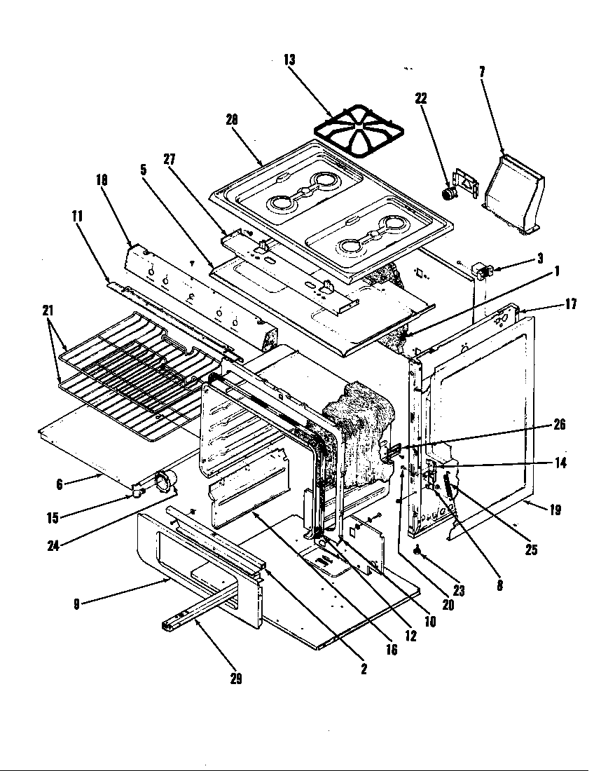 Magic Chef 31GY-3KLX body diagram