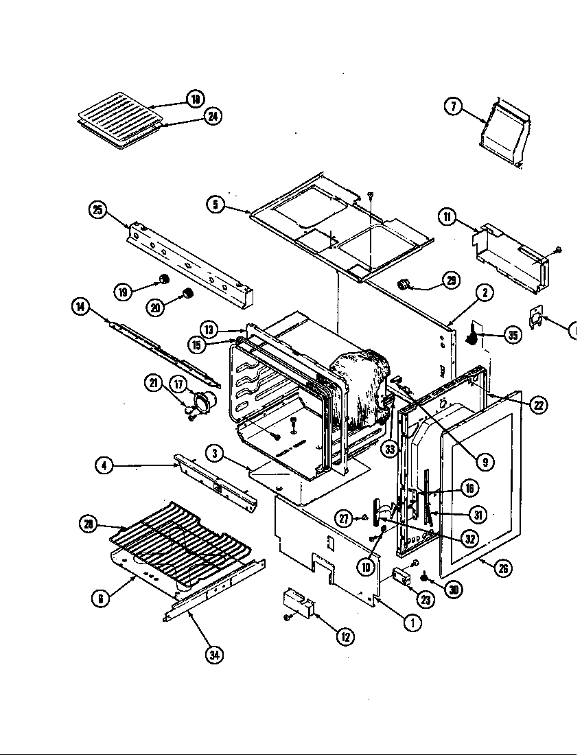 Magic Chef U31HA-3KX-ON body diagram
