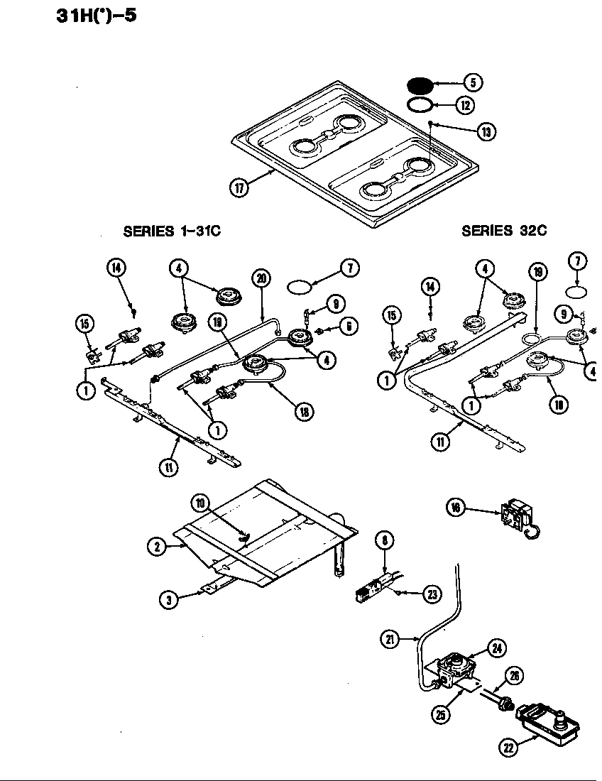 Magic Chef 31HN-5KX control system diagram