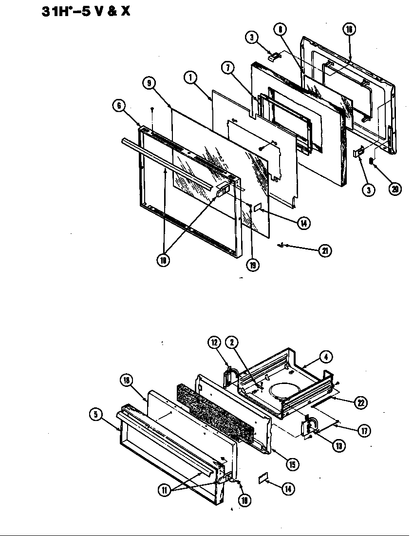 Magic Chef 31HN-5KV door diagram