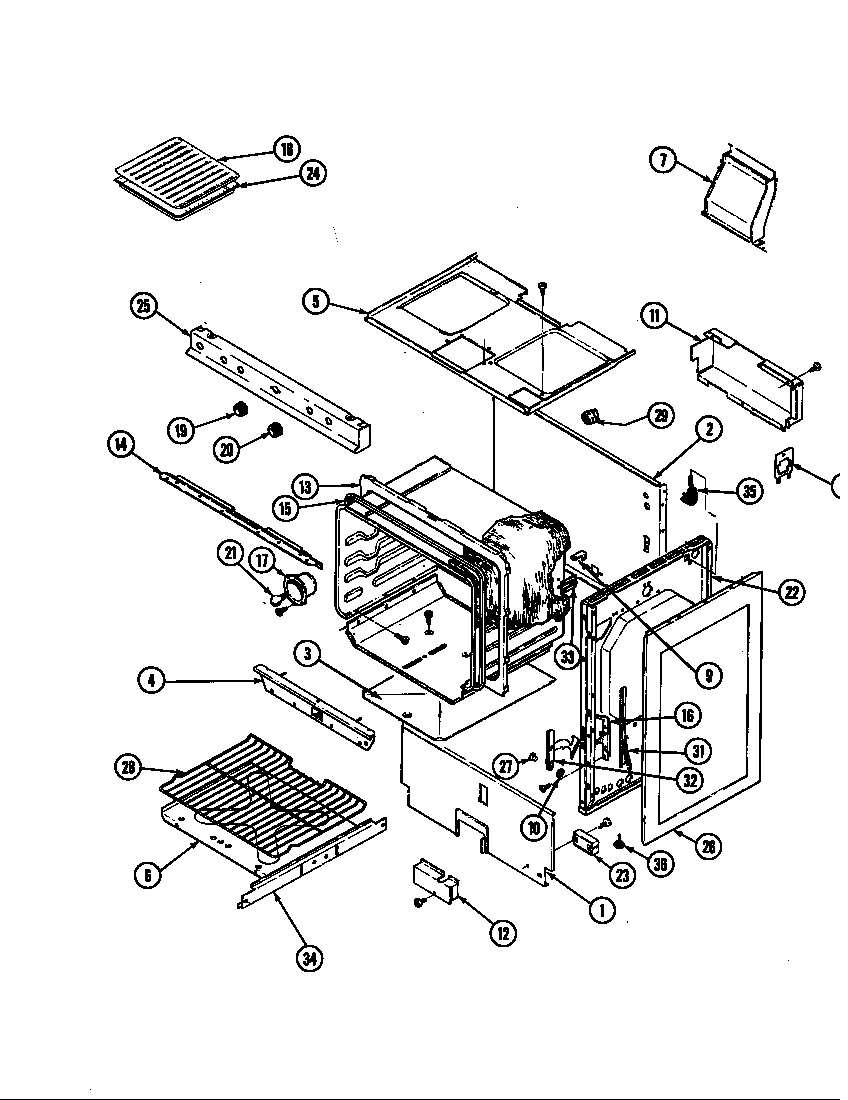 Magic Chef 31HN-5KV body parts diagram