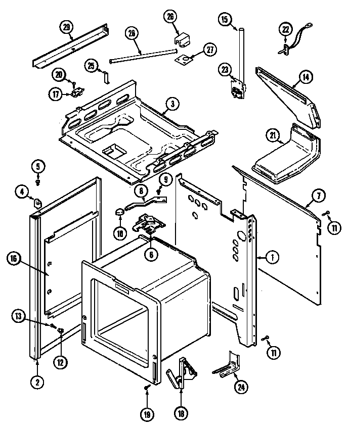Magic Chef 7458XRW body diagram