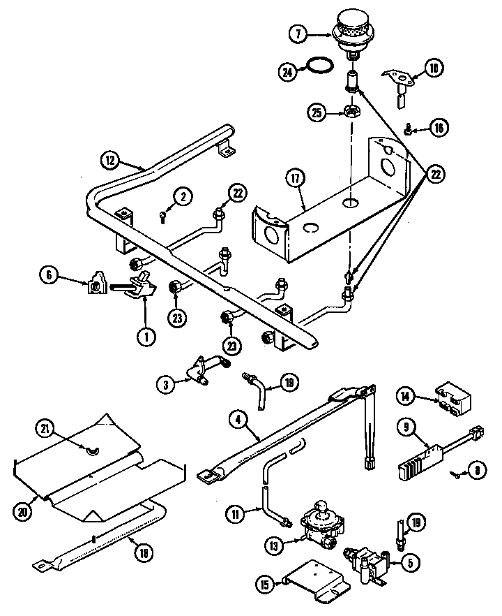 Magic Chef 7458XRW gas controls diagram