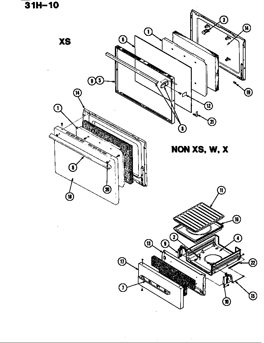Magic Chef 31HA-10K-NJ door diagram