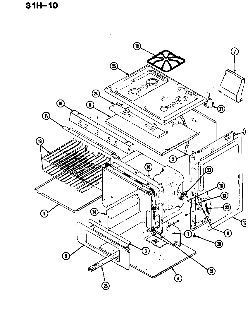 Magic Chef 31HN-10K-49 body diagram