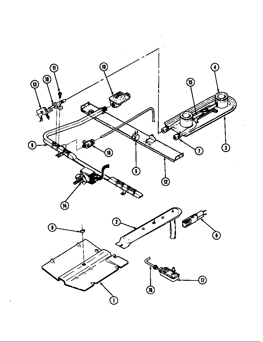 Magic Chef 31GY-3KV gas controls (31ga-3kv) (31gn-3kv) diagram