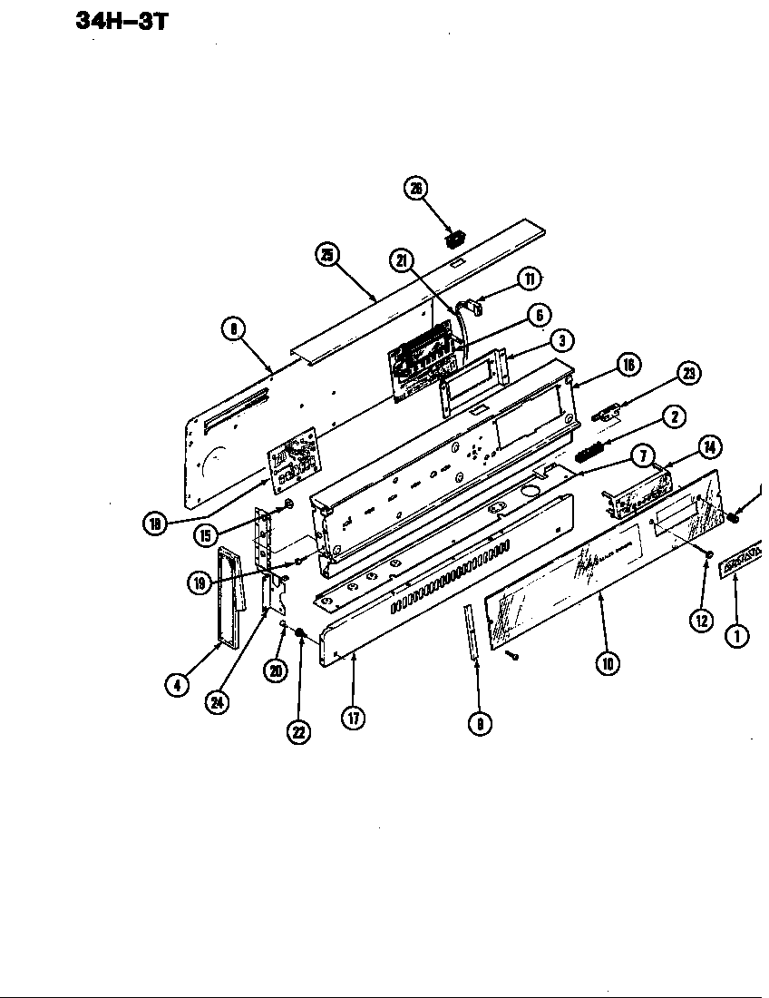 Magic Chef 34HK-3TKXW-ON control panel diagram