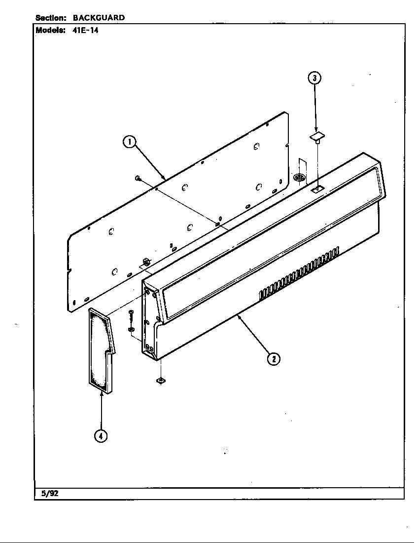 Magic Chef U41EA-14GW-AU backguard diagram