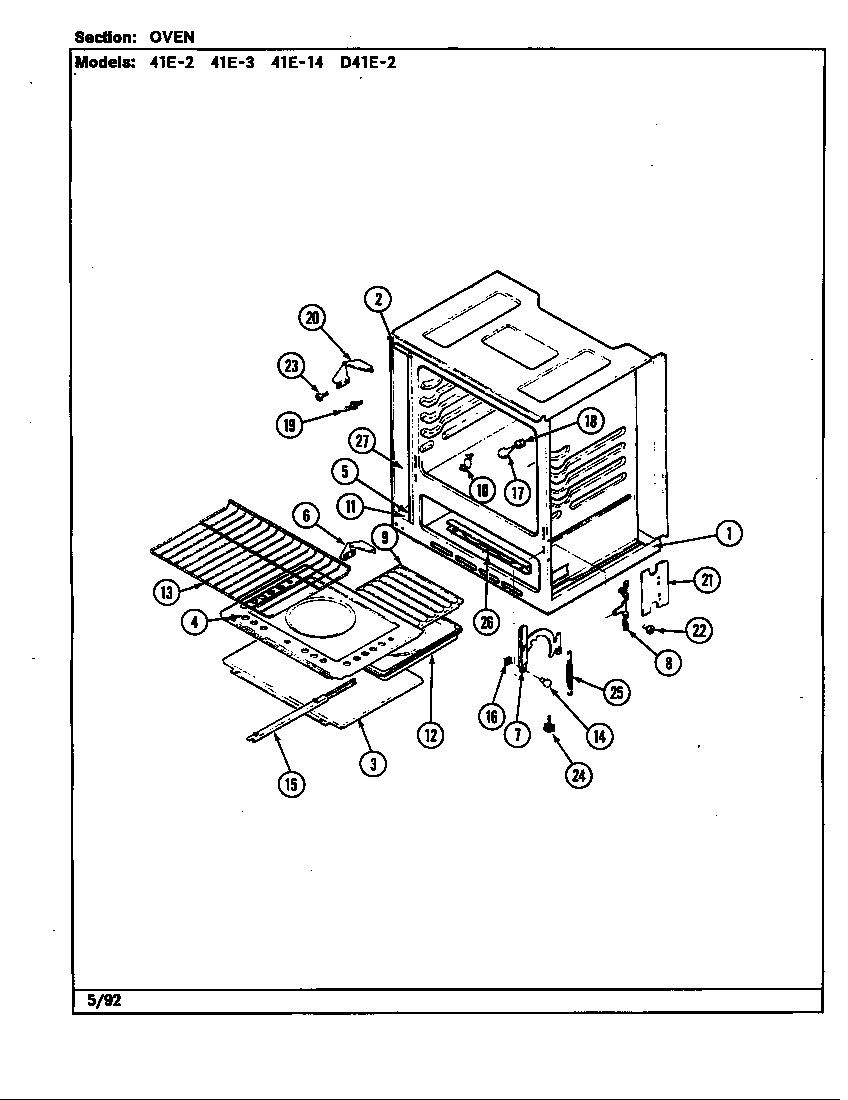 Magic Chef U41EA-14GW-AU oven diagram