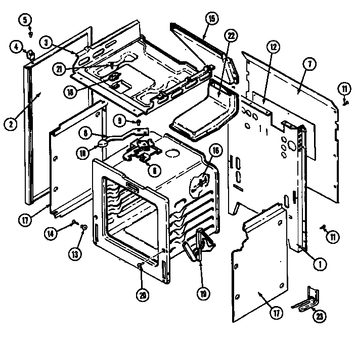 Magic Chef 3468XTA-X body diagram