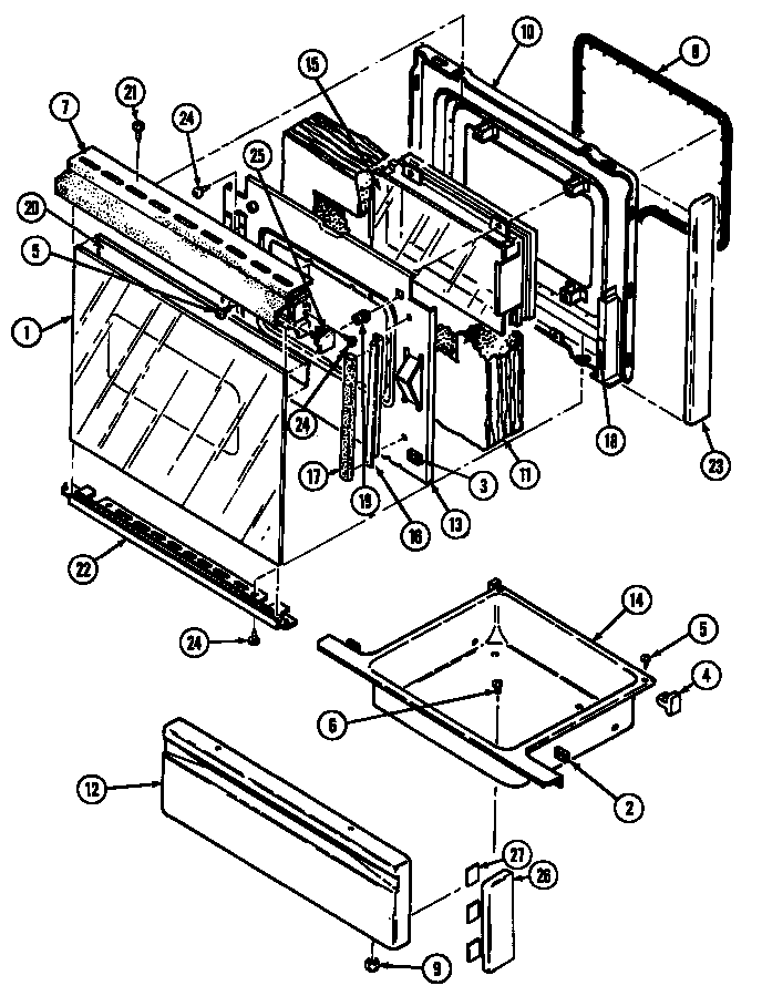 Magic Chef 3468XTA-X door/drawer (3468xt* & 3468xt*-x) (3468xta) (3468xta-x) (3468xtw) (3468xtw-x) diagram