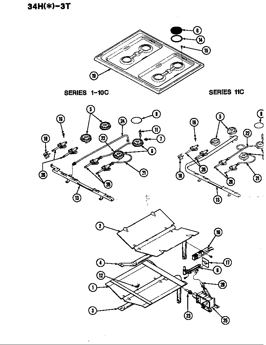 Magic Chef B34HA-3TKXW-ON gas controls diagram