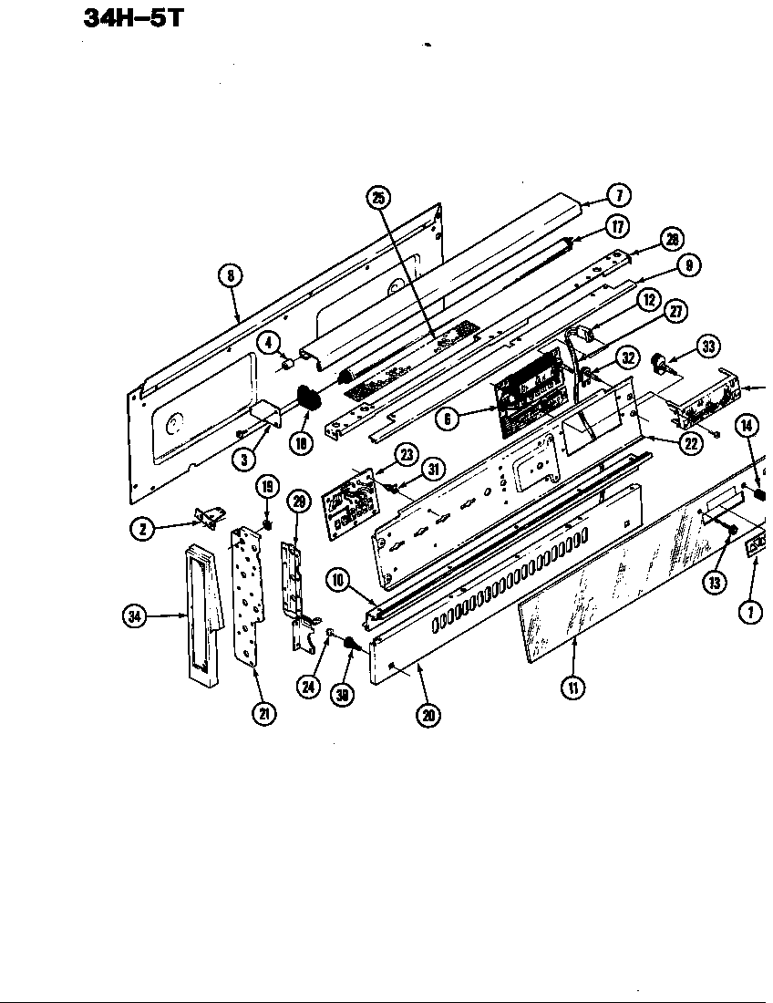 Magic Chef 34HN-5TKVW control panel diagram