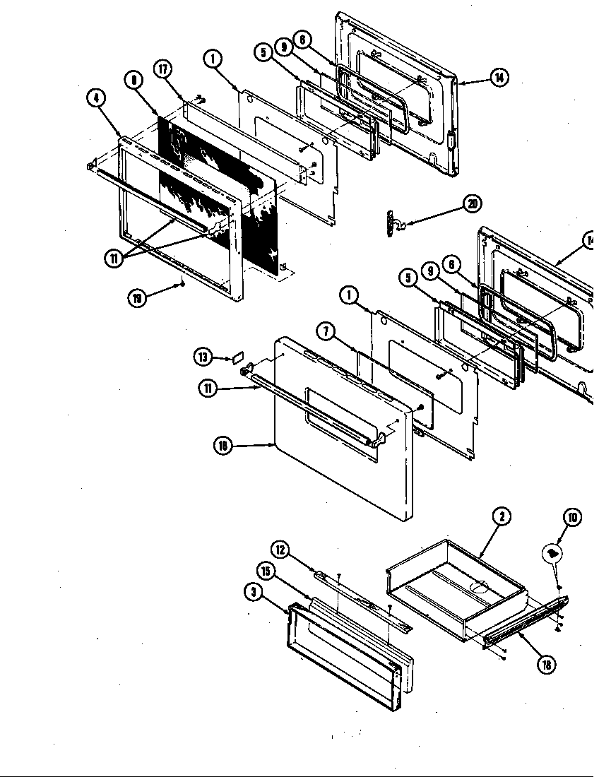 Magic Chef 34HN-5TKVW door diagram