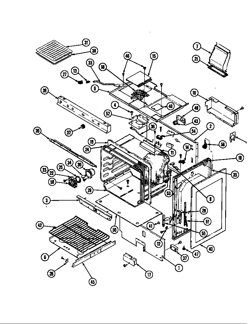 Magic Chef 34HN-5TKVW body diagram
