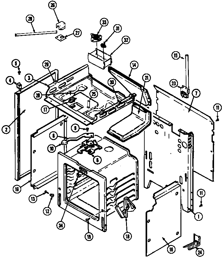 Magic Chef 6458XTS body diagram