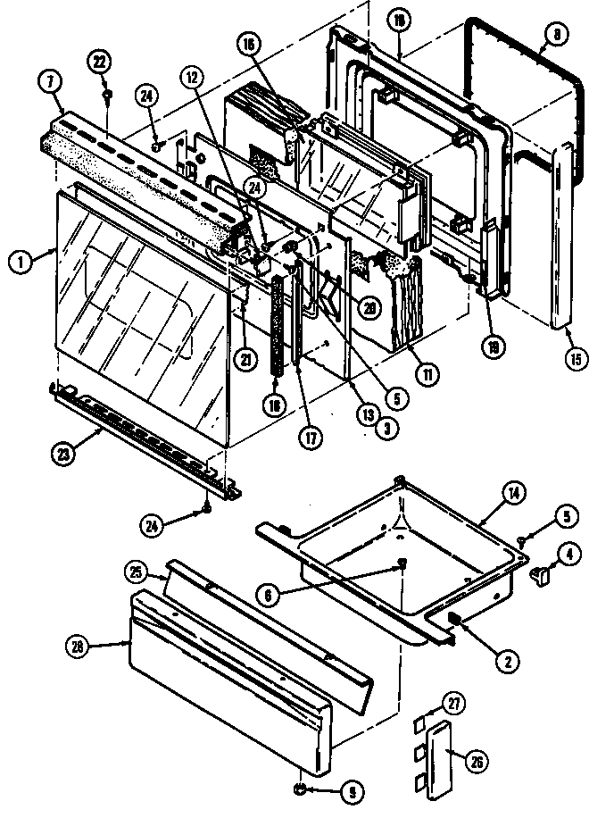 Magic Chef 6458XTS door/drawer diagram
