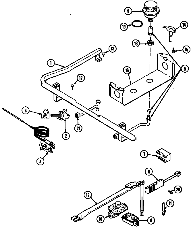 Magic Chef 6257XRS gas controls diagram