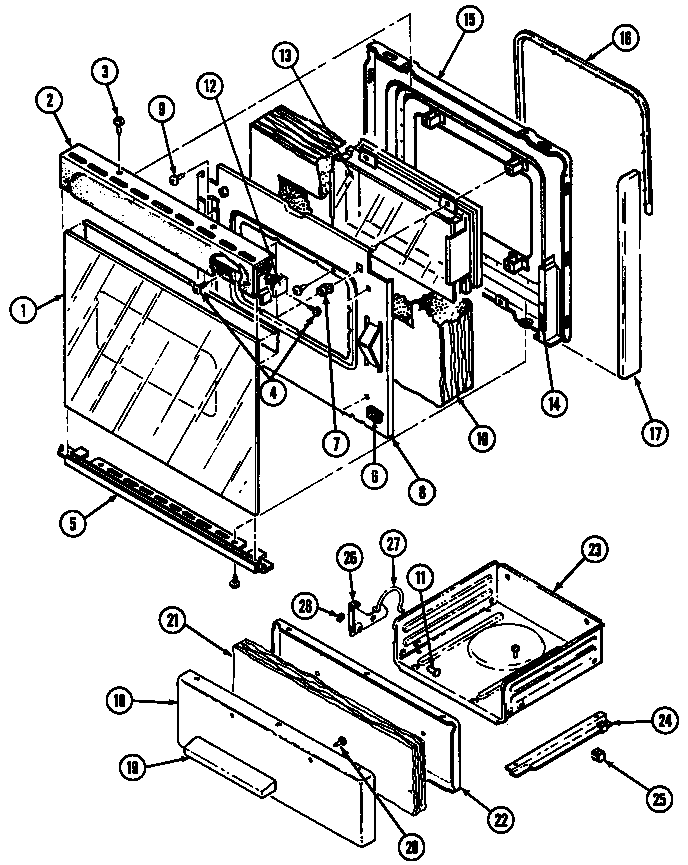 Magic Chef 6257XRS door/drawer diagram
