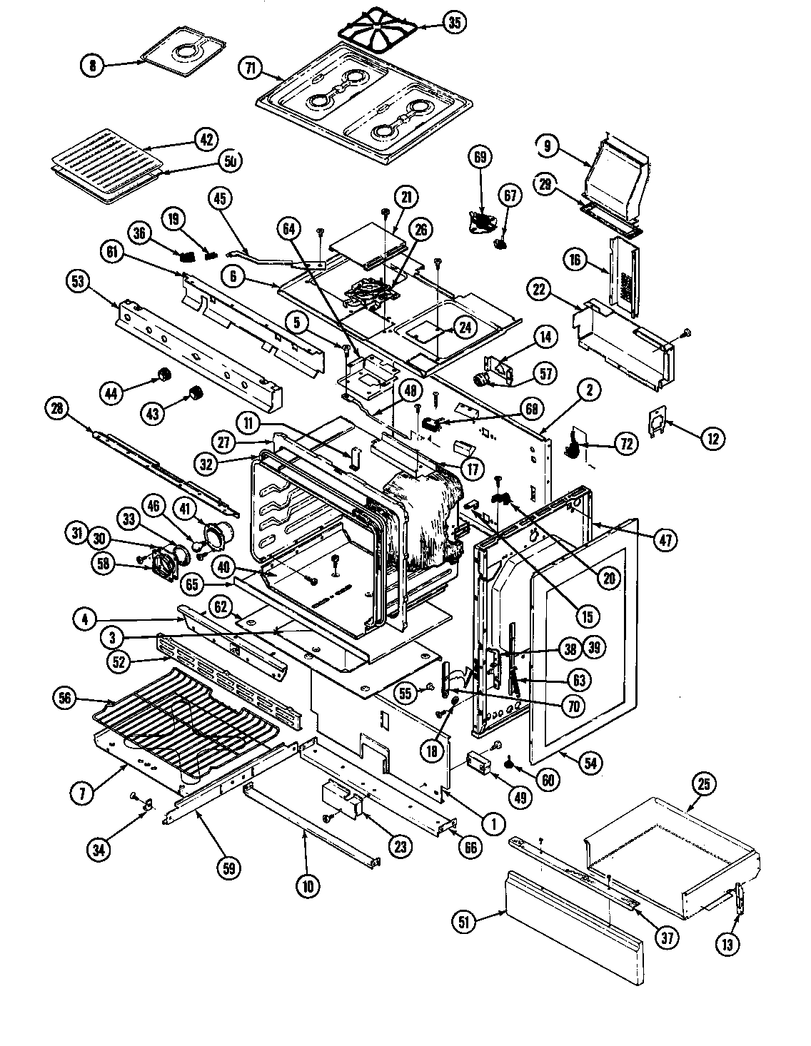 Magic Chef 34HK-2CKX-ON body (34ha-2ckx-on) (34hb-2ckx-on) (34hg-2ckx-on) (34hk-2ckx-on) (34hn-2ckx-on) diagram