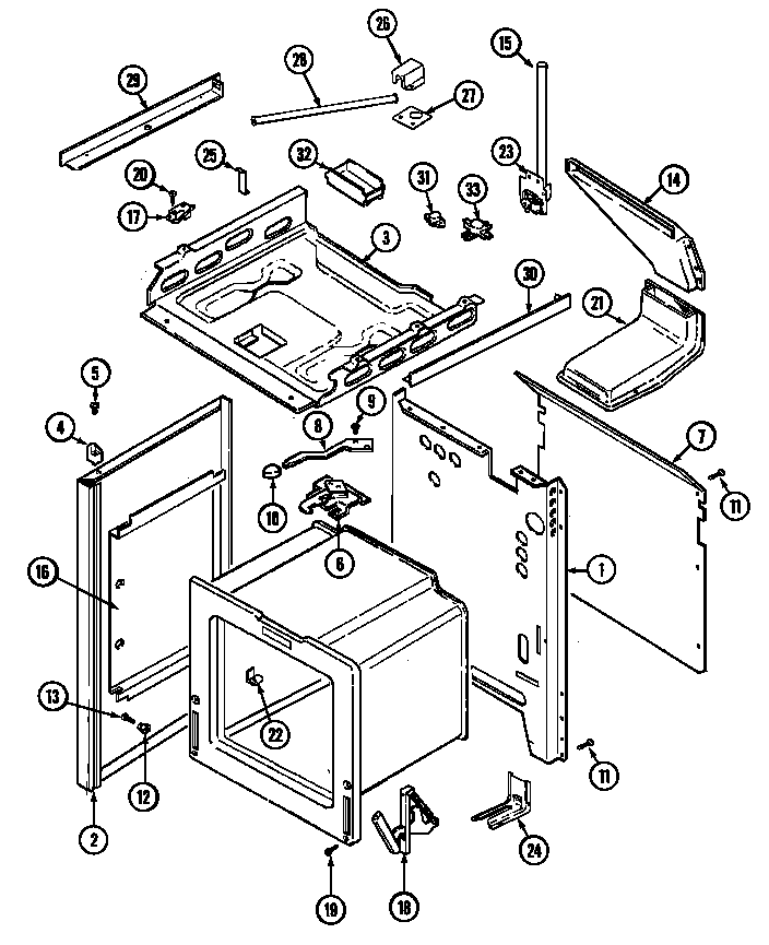 Magic Chef 6458XRA body diagram